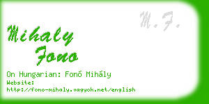 mihaly fono business card